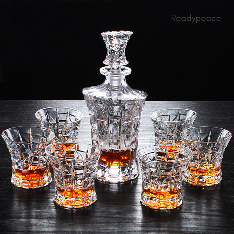 Falcon Whiskey Crystal 7 Pcs Decanter Set with Glasses