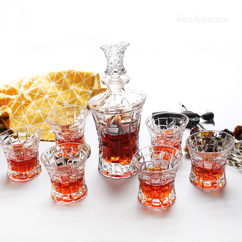 Falcon Whiskey Crystal 7 Pcs Decanter Set with Glasses