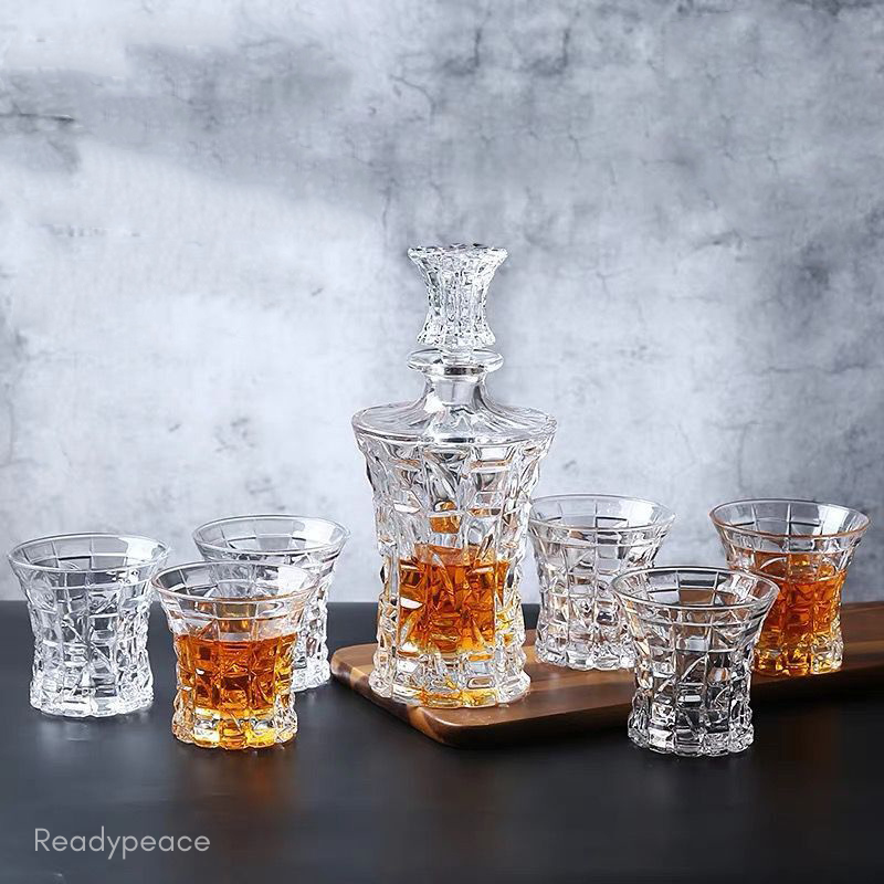 Falcon Whiskey Crystal 7 Pcs Decanter Set with Glasses