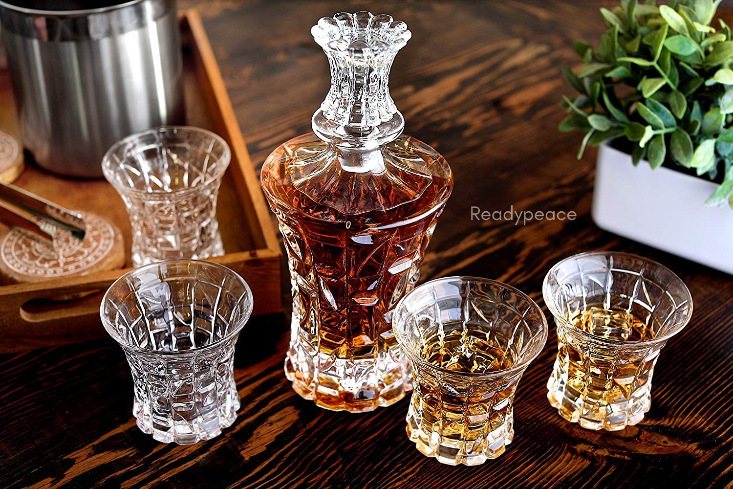 Falcon Whiskey Crystal 7 Pcs Decanter Set with Glasses