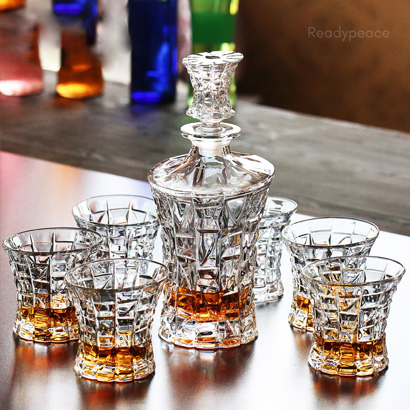 Falcon Whiskey Crystal 7 Pcs Decanter Set with Glasses