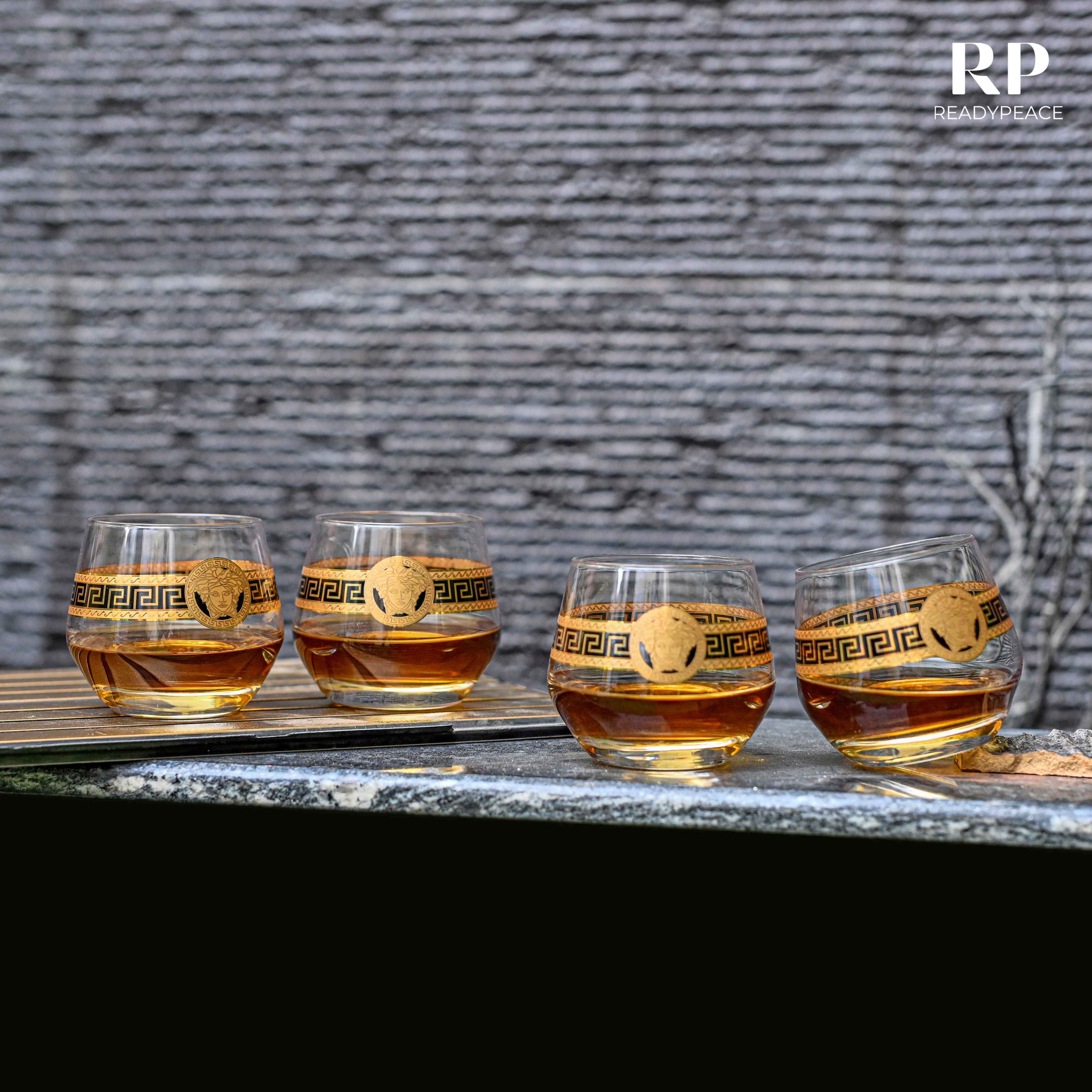 Voguish Versace Gold Plated Pure Crystal Glass