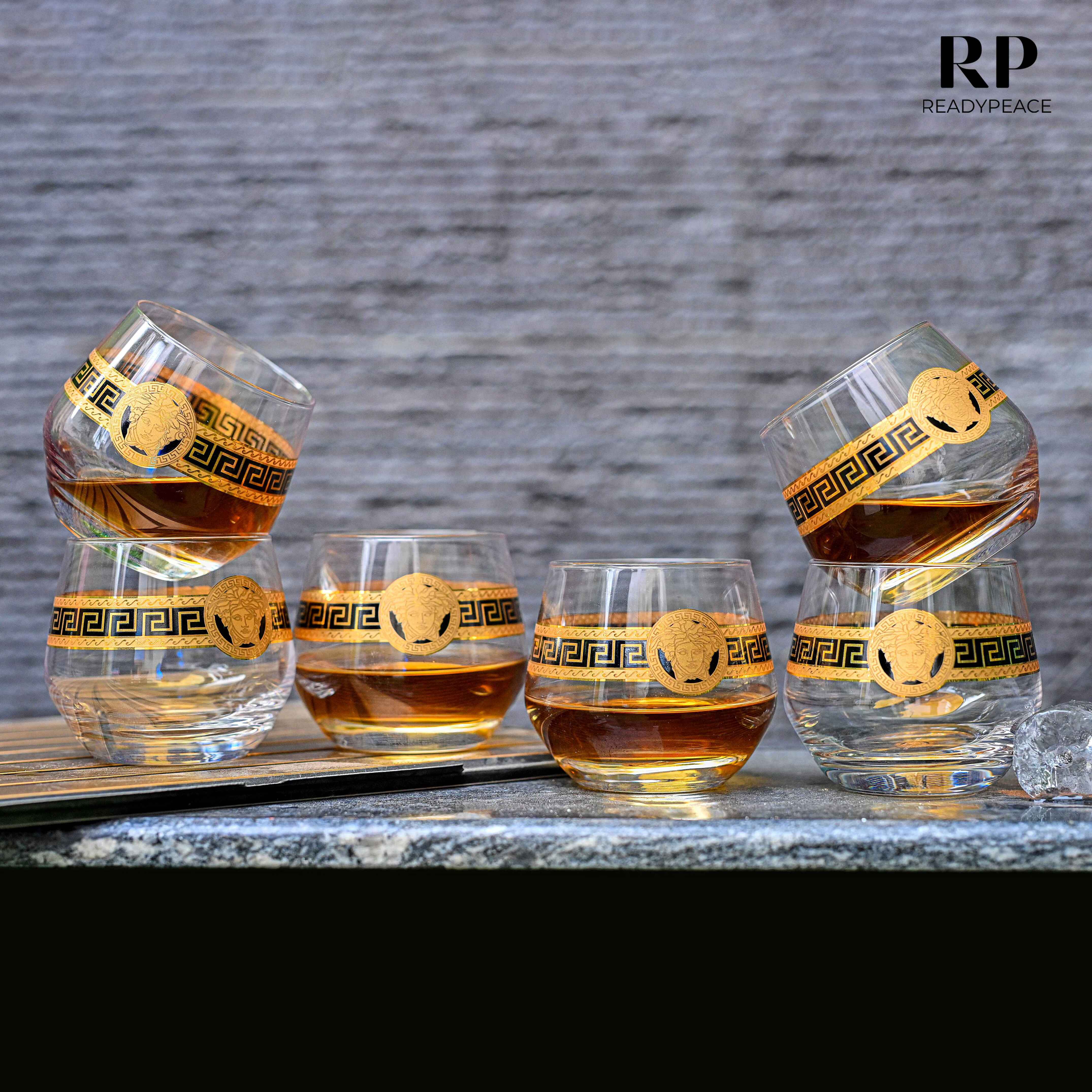 Voguish Versace Gold Plated Pure Crystal Glass