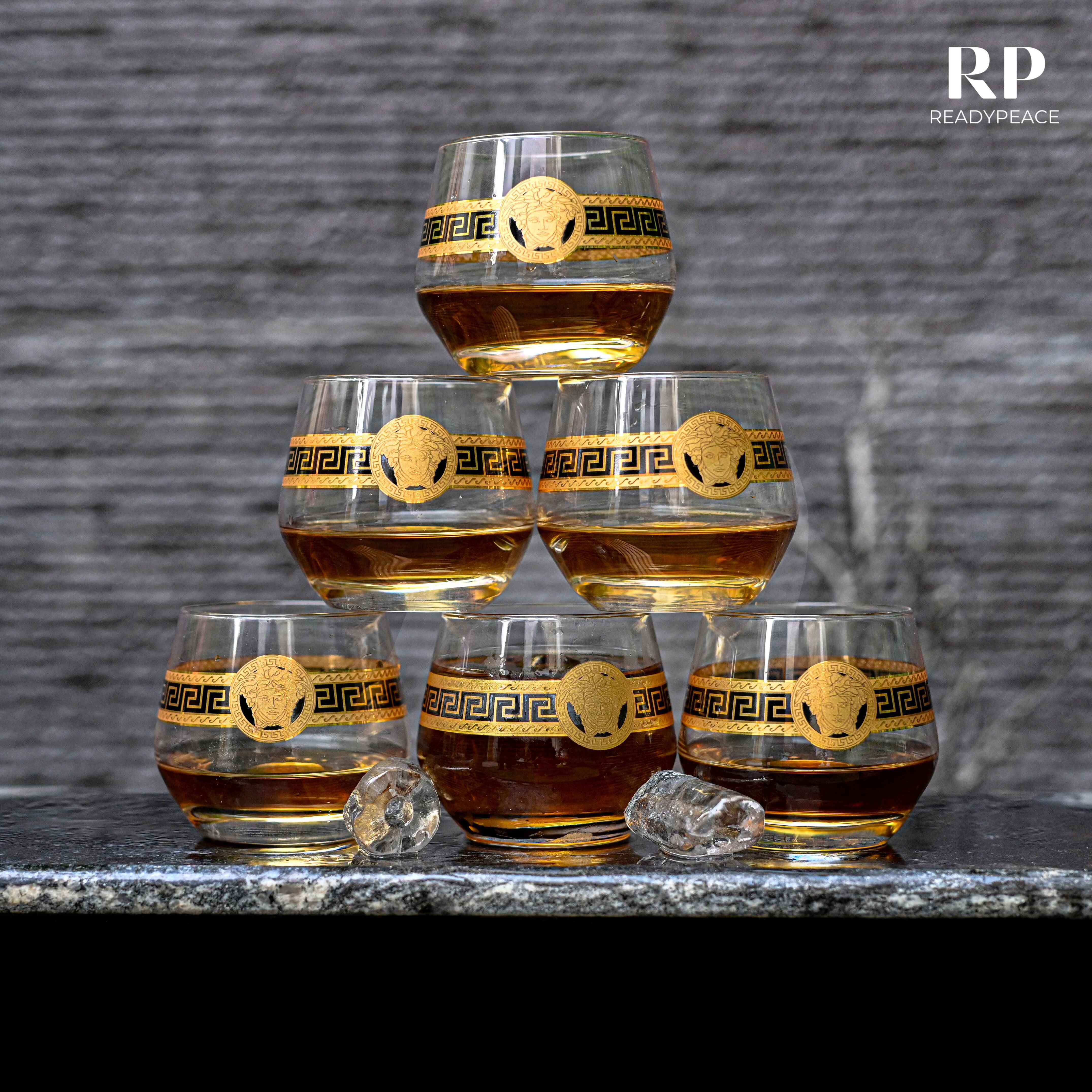 Voguish Versace Gold Plated Pure Crystal Glass