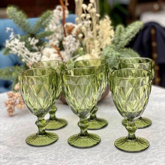 Royale Colored Glaring Stem Glasses (Set of 6)