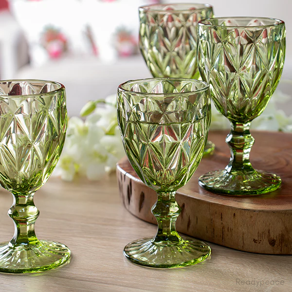 Royale Colored Glaring Stem Glasses (Set of 6)