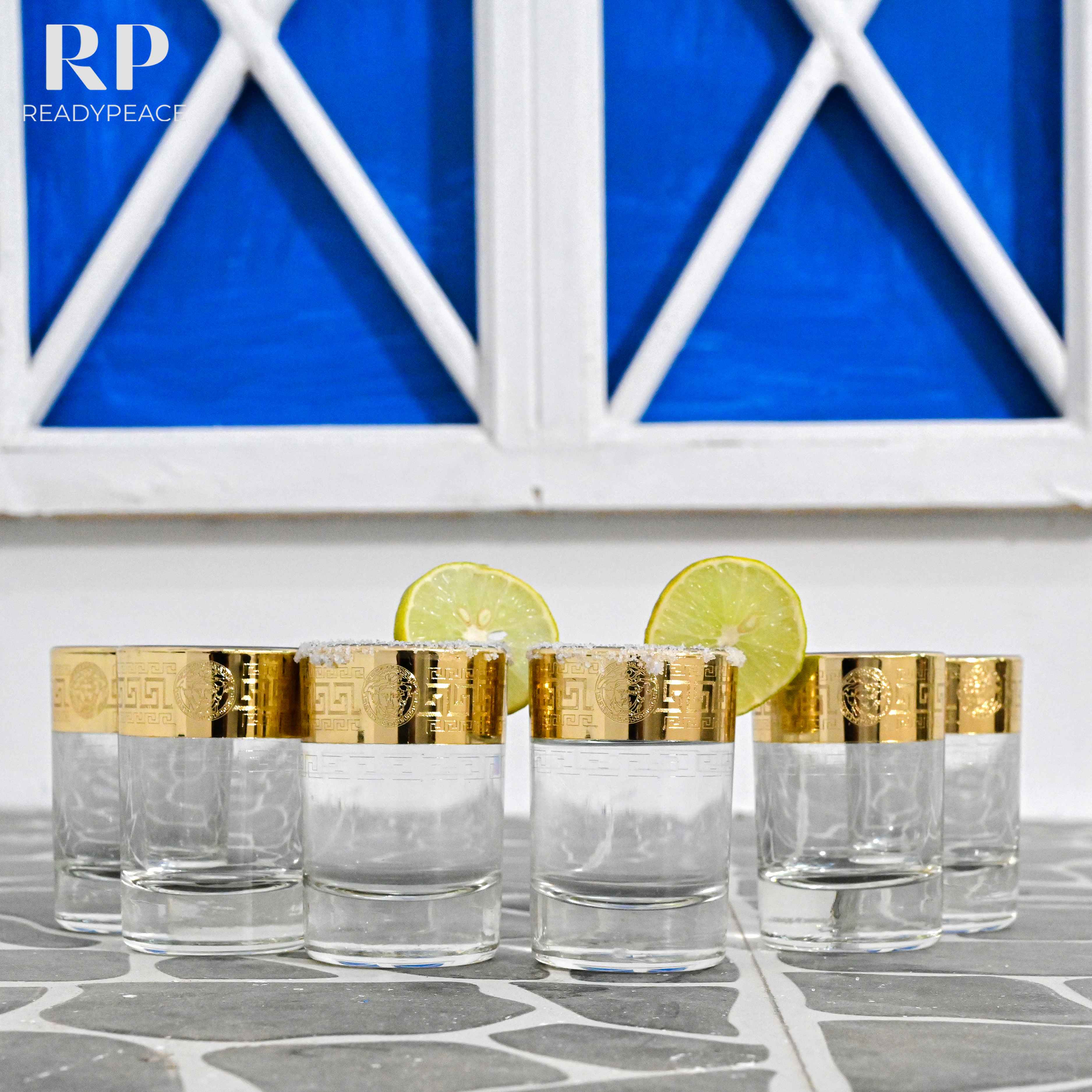 Sleek Gold Plated Shot Glasses (Set of 6)