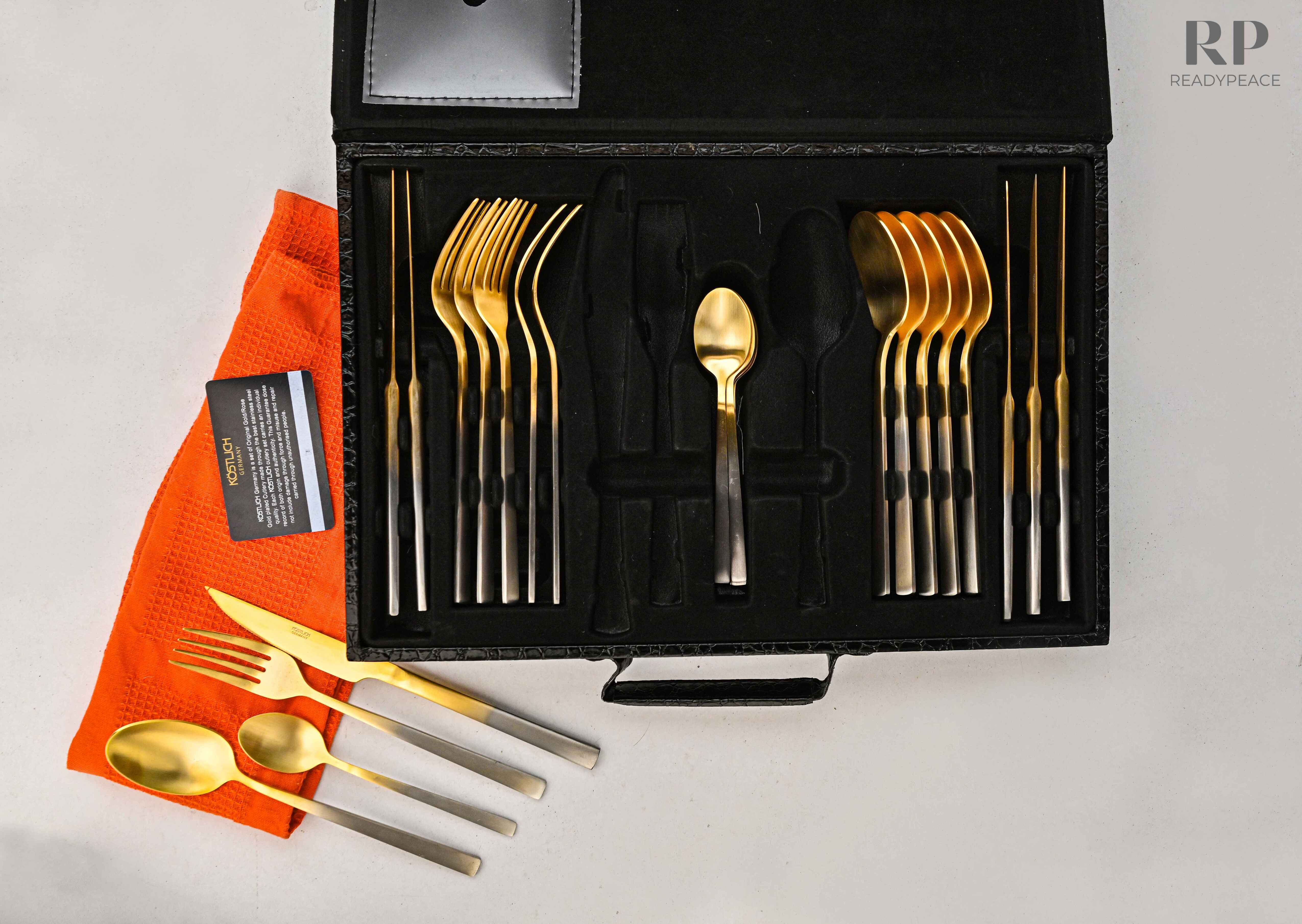 Köstlich Germany Platinum & Gold Plated 24 pcs Stainless Steel Cutlery Set