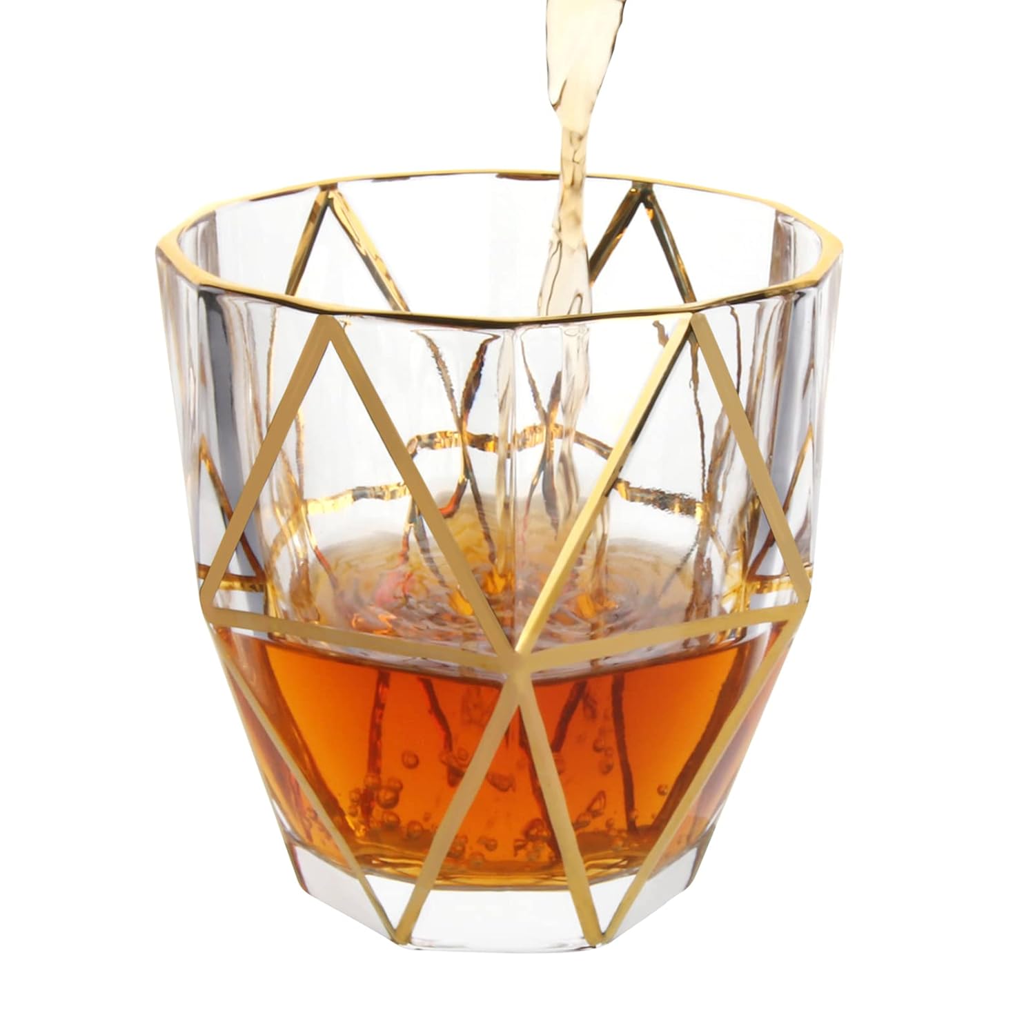 Hawana Bohemian Style Golden Edge Crystal Whiskey Glass