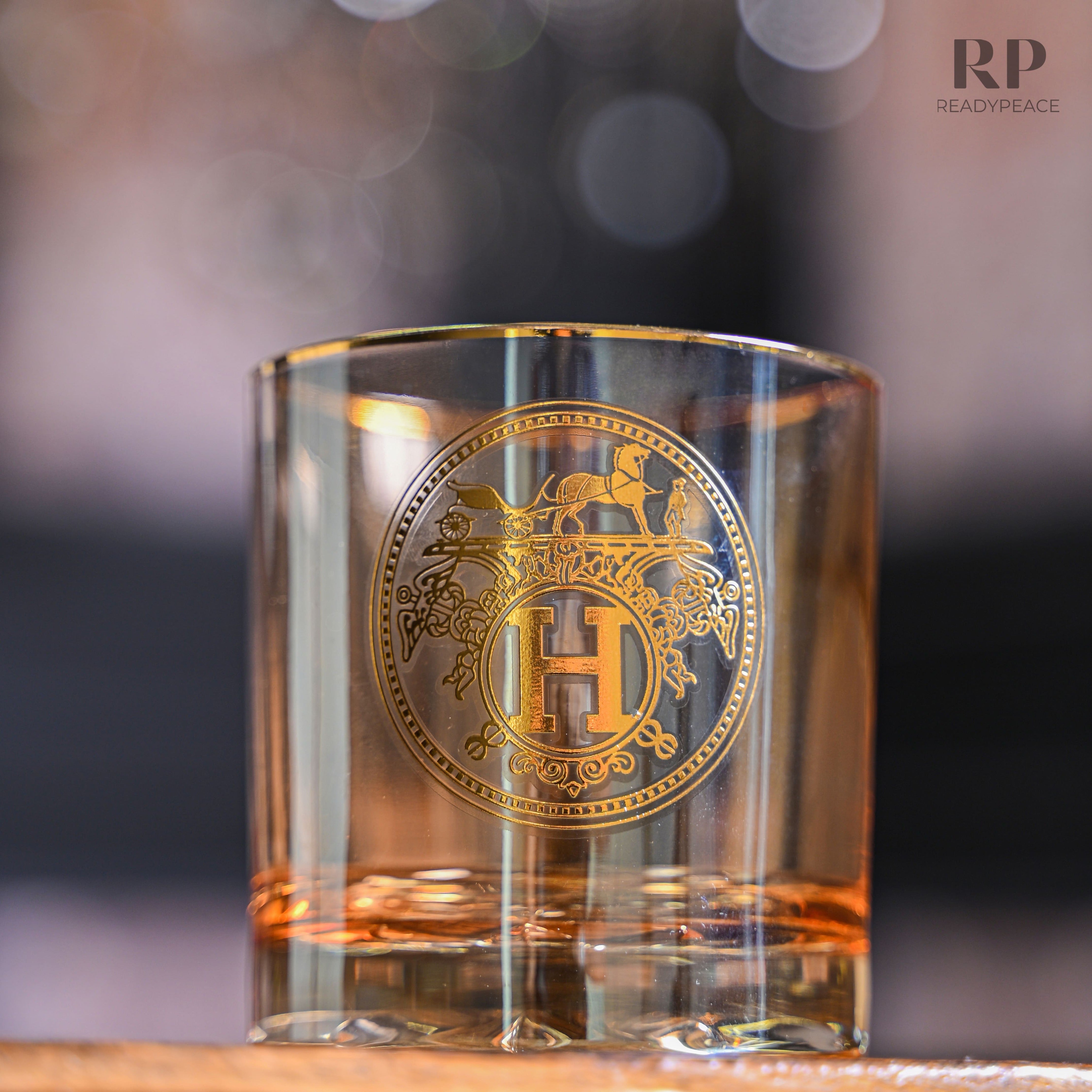 Urban Hermes Gold Plated Pure Crystal Whiskey Glass (Set of 6)