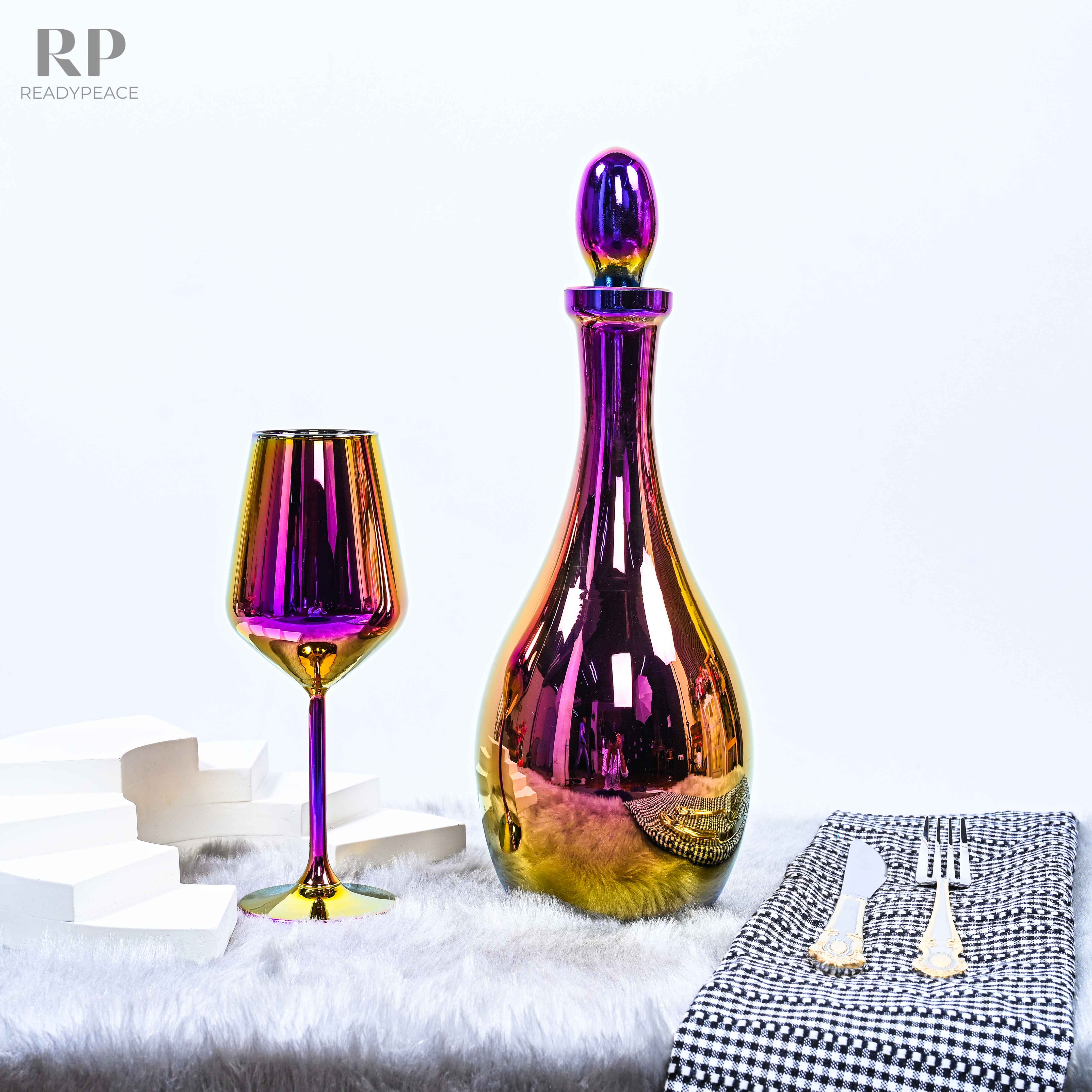 Luxe Touch Turkey Decanter Set with 6 Wine Glasses