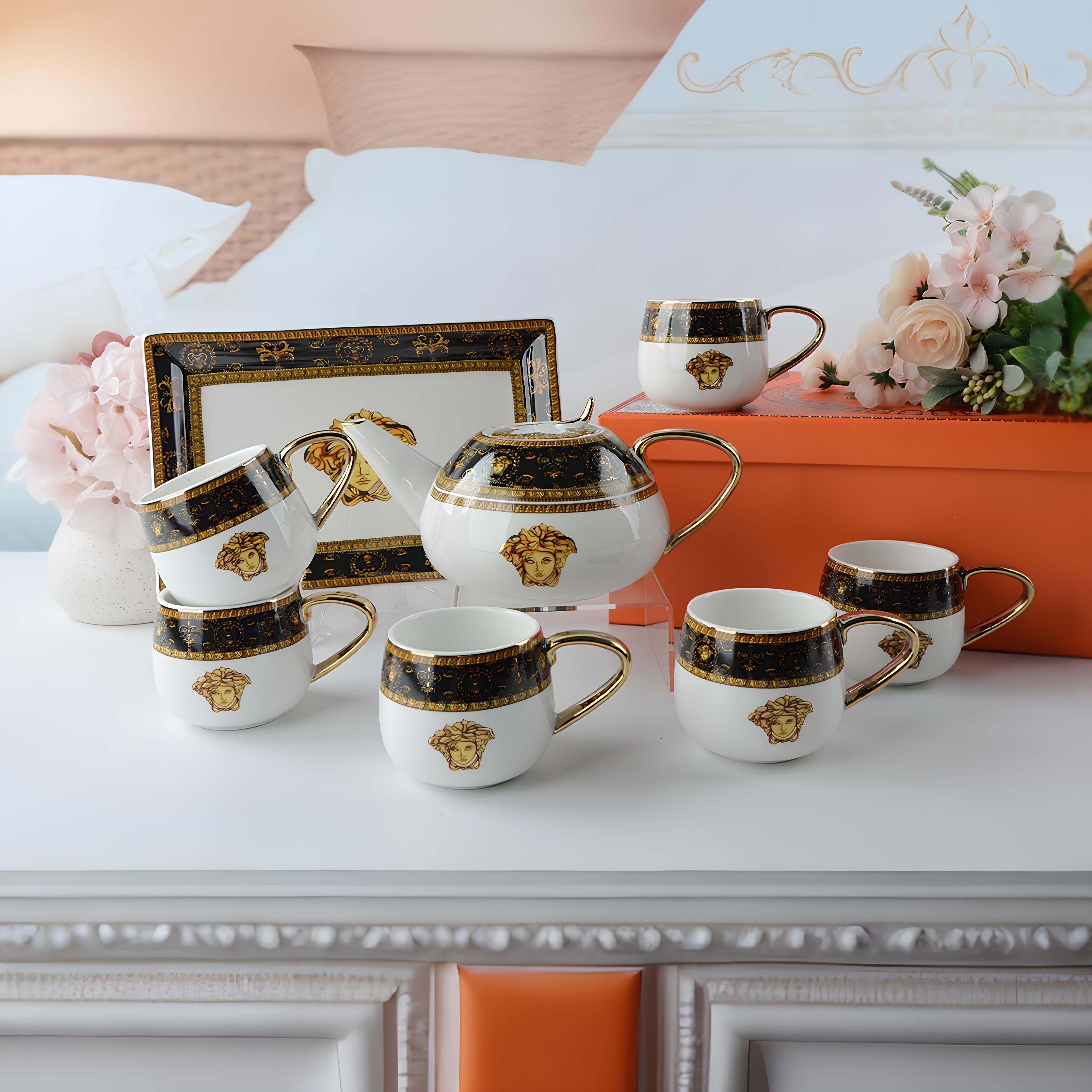 Imperial Versace 8 pcs Cup Set with Kettle & Tray