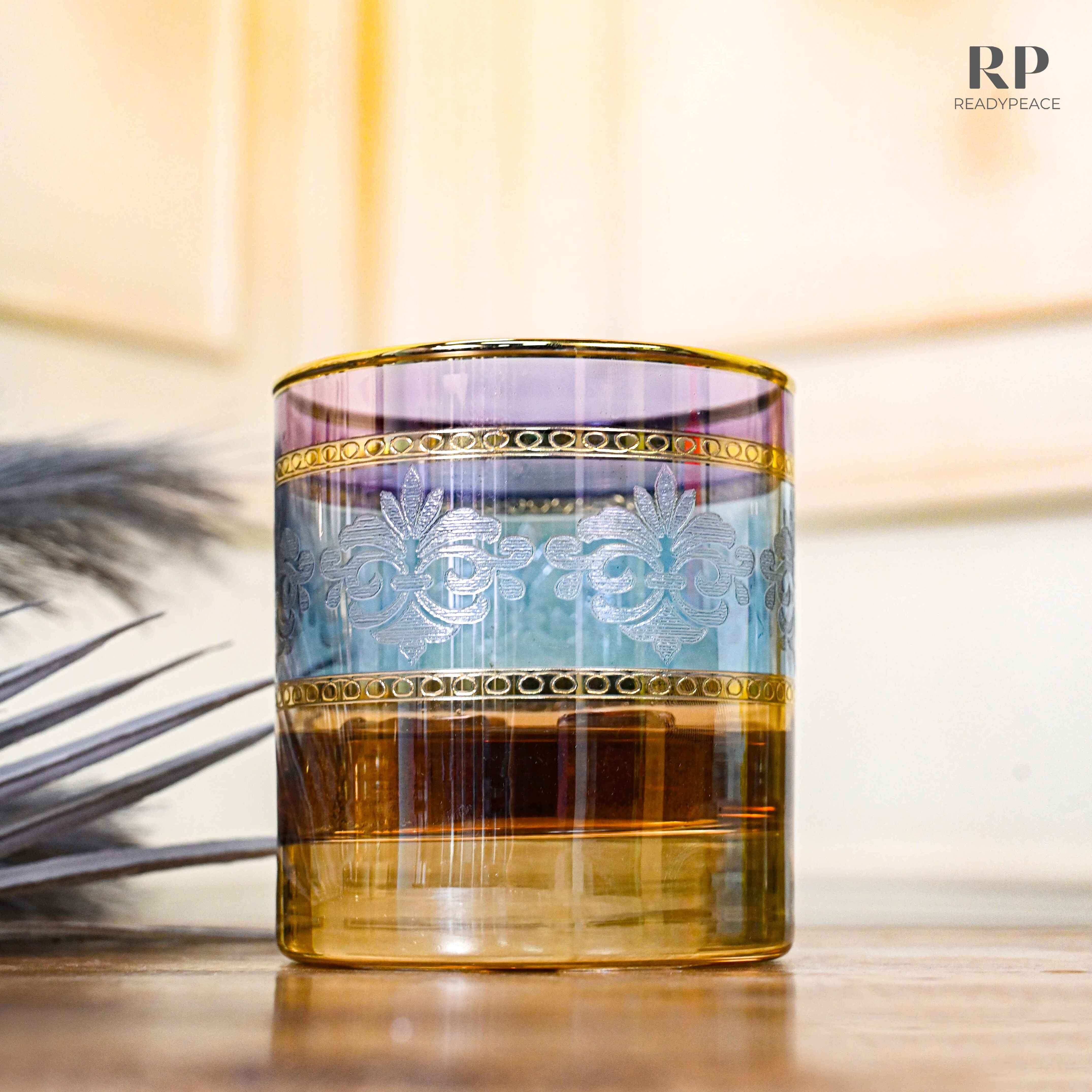 Serene Rosa 390 ml Glass with Gold Pantograph in Giftbox