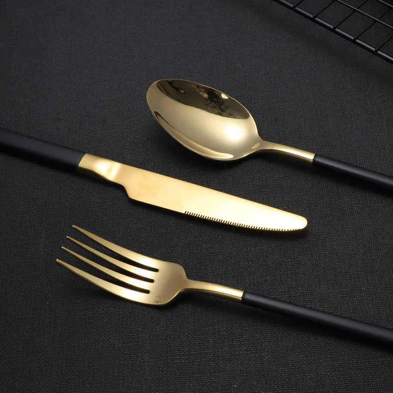 Modernist 24 pcs stainless steel gold cutlery set