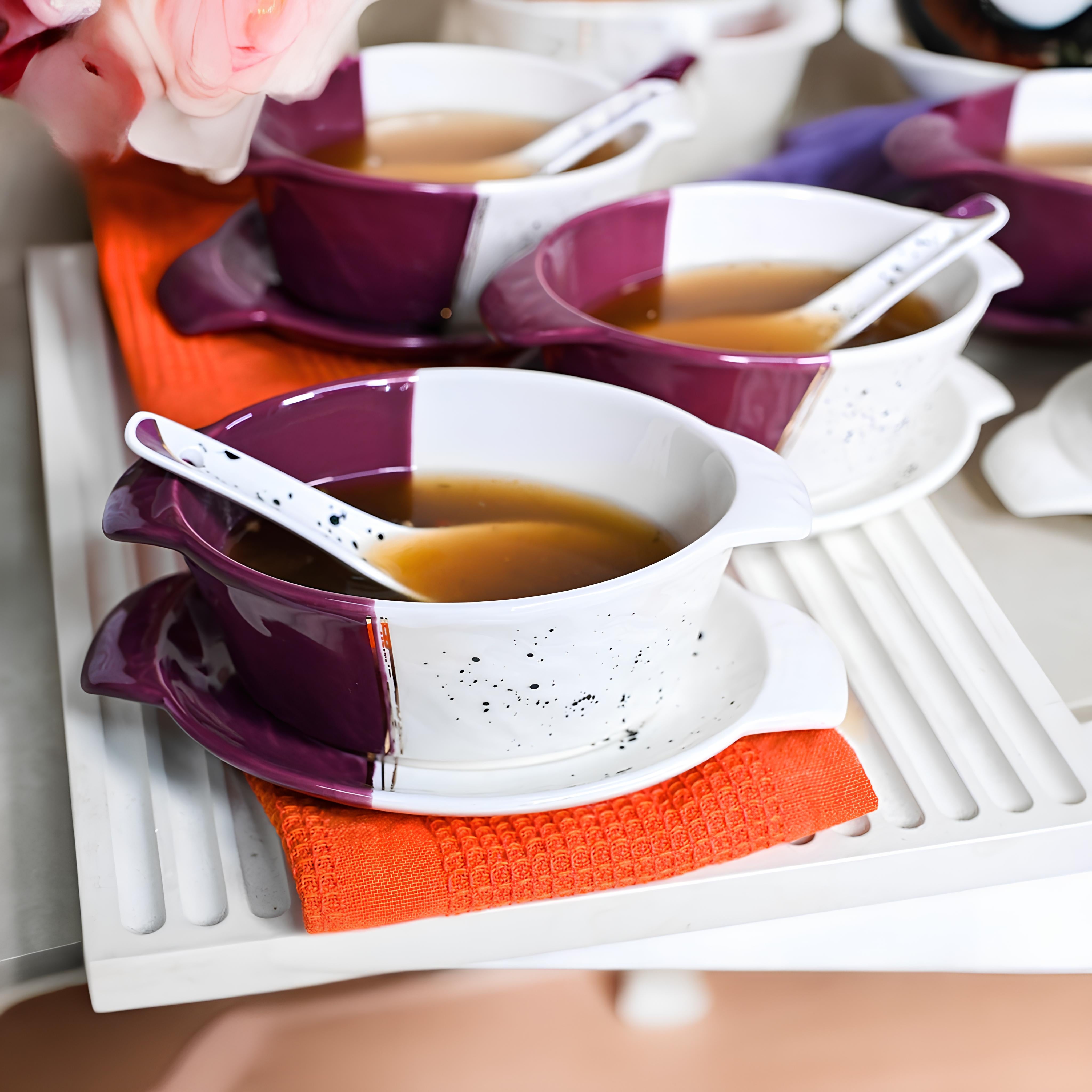 Swish 18 pcs Dual Tone Porcelain Soup Bowl Set