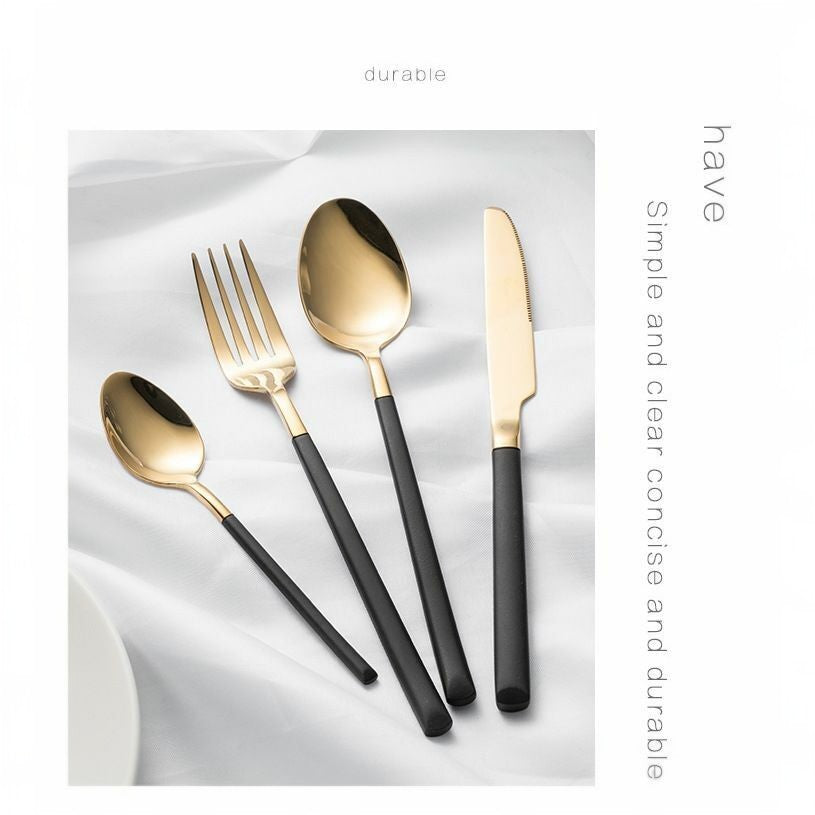 Modernist 24 pcs stainless steel gold cutlery set