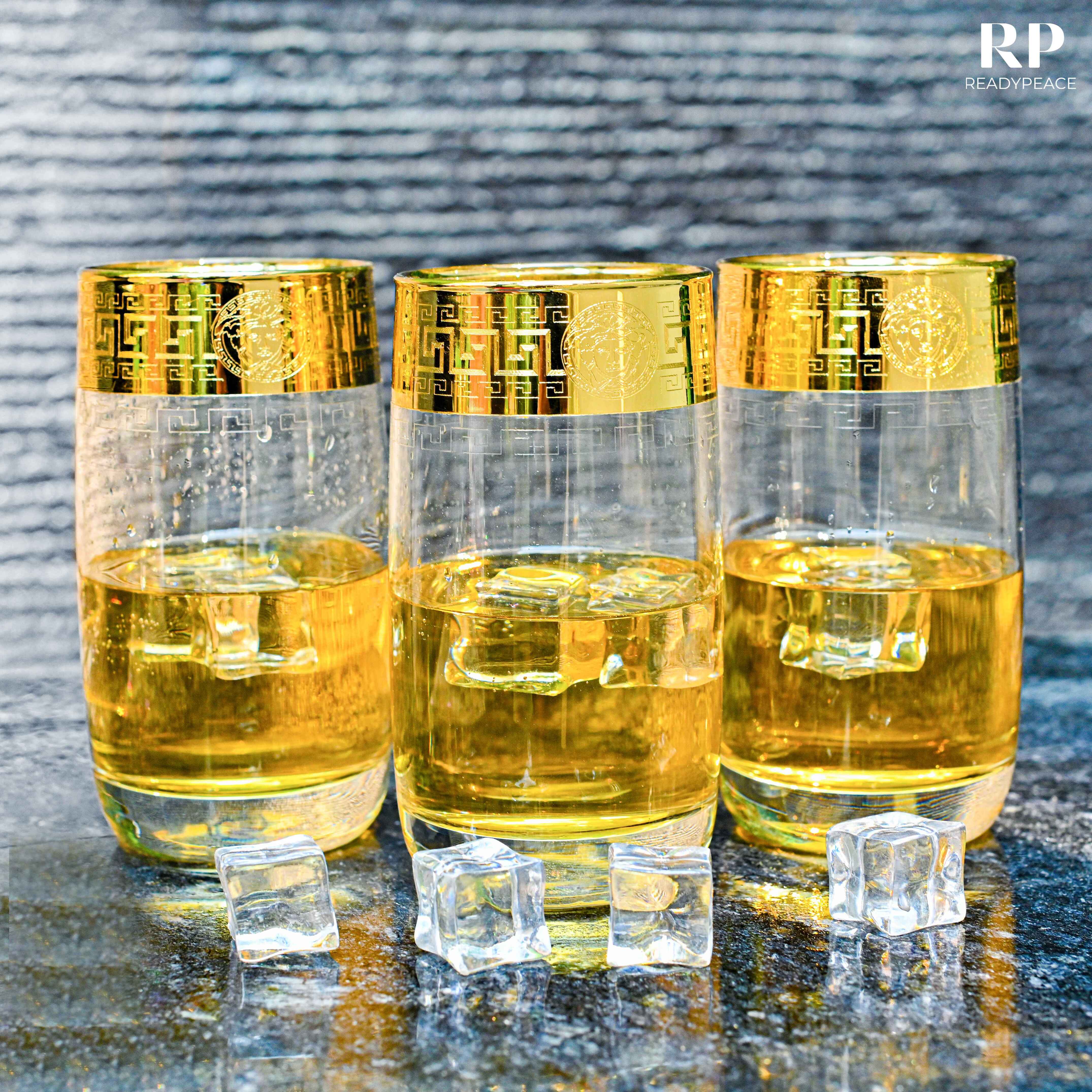 Legacy Gold Plated Tall Crystal Glasses (Set of 6)