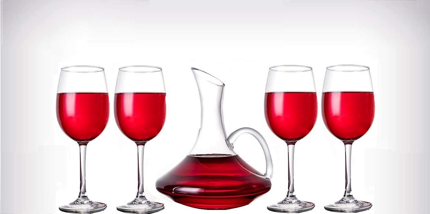 Cascade Wine Decanter with 4 Glasses