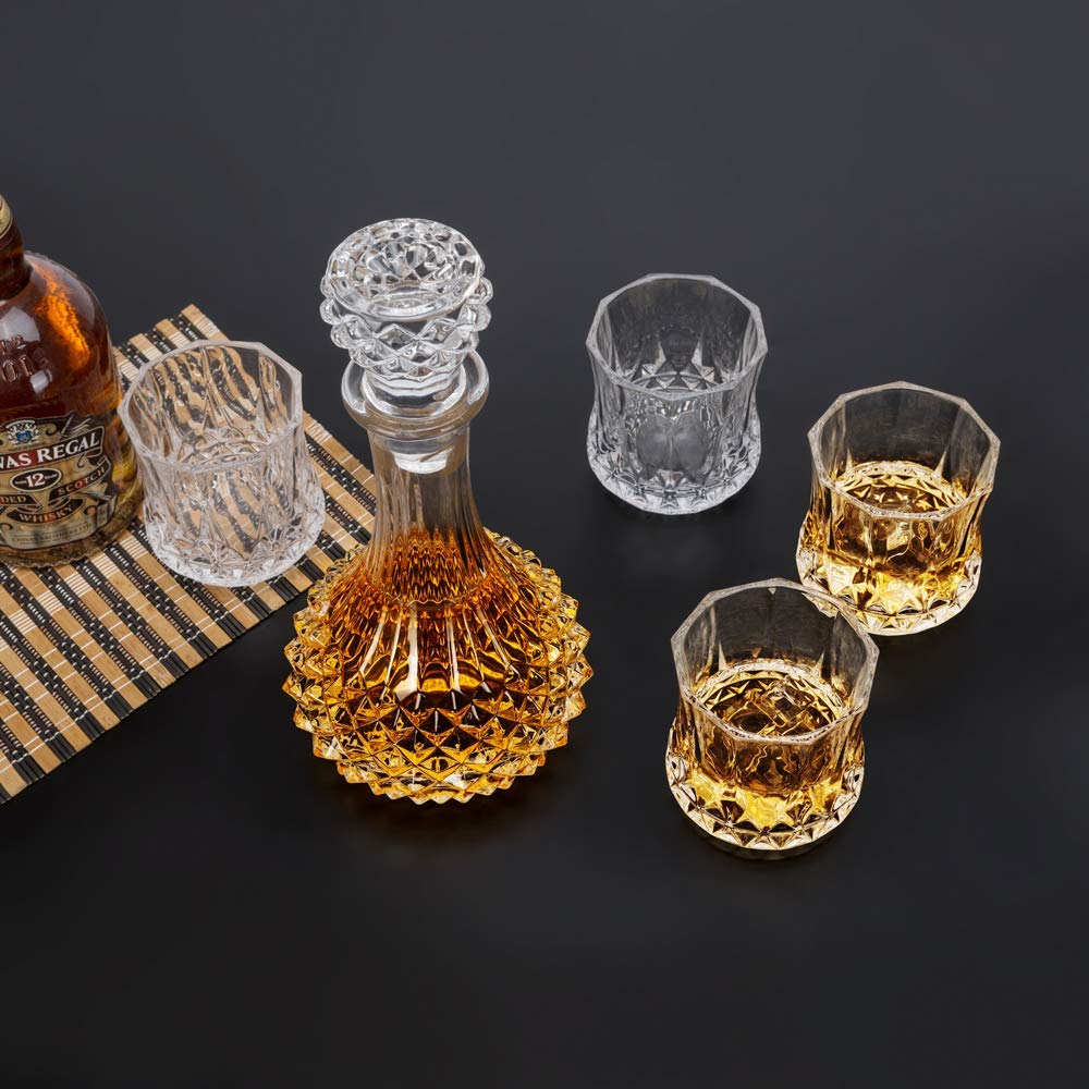 Whiskey Glass and Ice Bucket Set