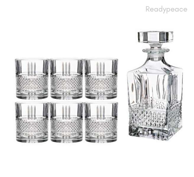 Pacific Royal 7 Pcs Crystal Decanter Set with Glasses