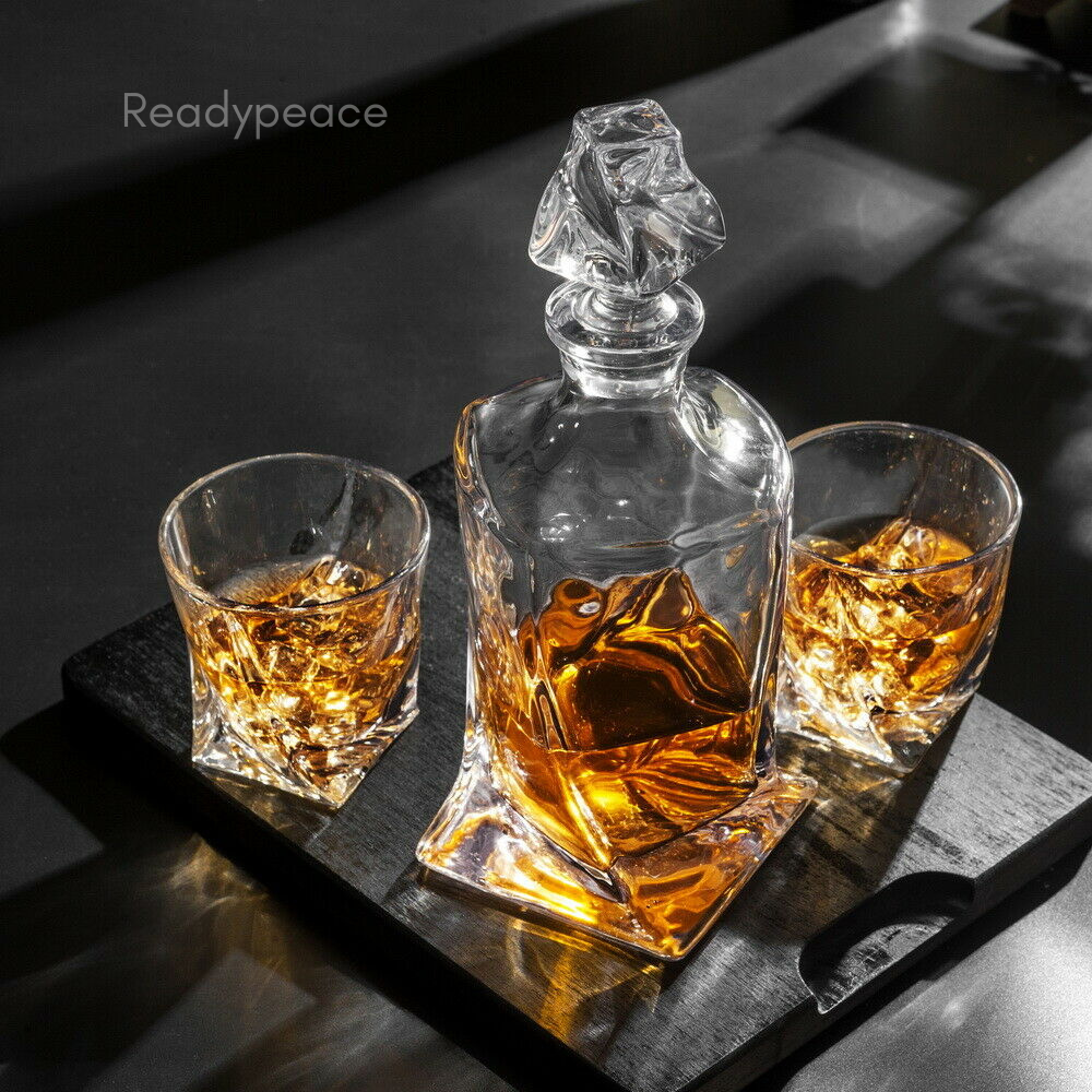 The Epic Twist 7 Pcs Crystal Decanter Set with Glasses