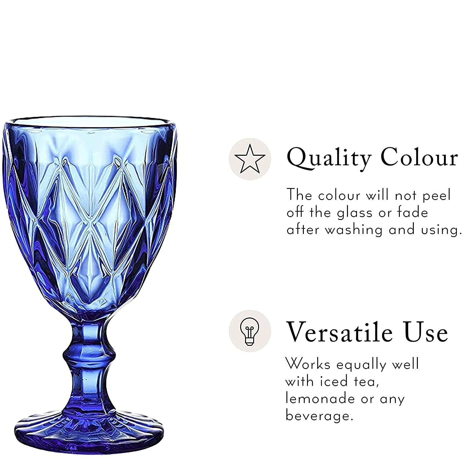 Royale Colored Glaring Stem Glasses (Set of 6)